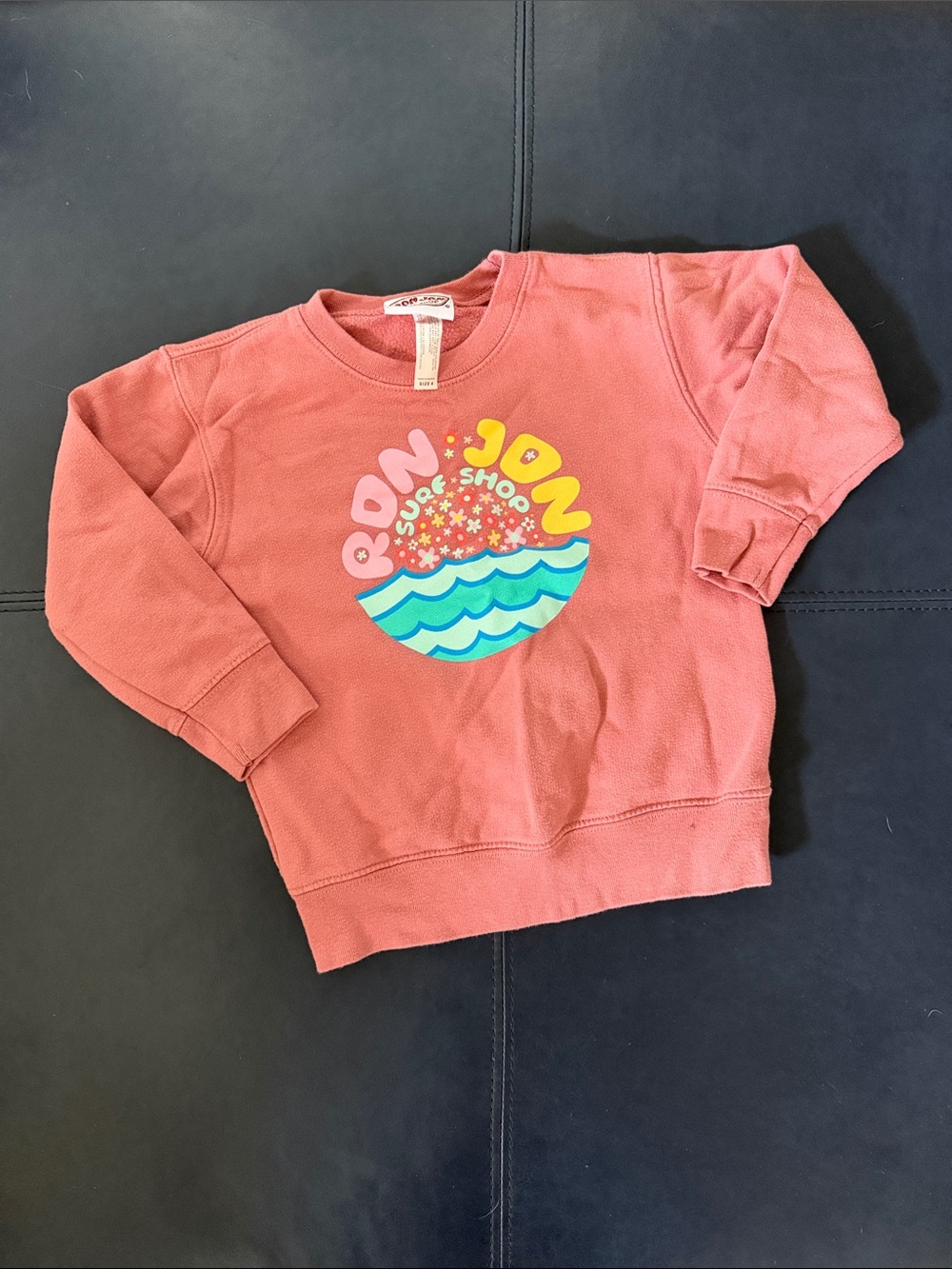 Coral Graphic Crewneck Sweatshirt for Kids - 'Sun & Waves'